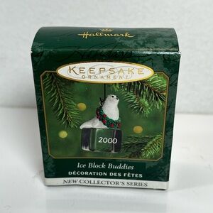 Ice Block Buddies`2000`Miniature-Seal-1 St In The Series,Hallmark‎ Ornament- NOS